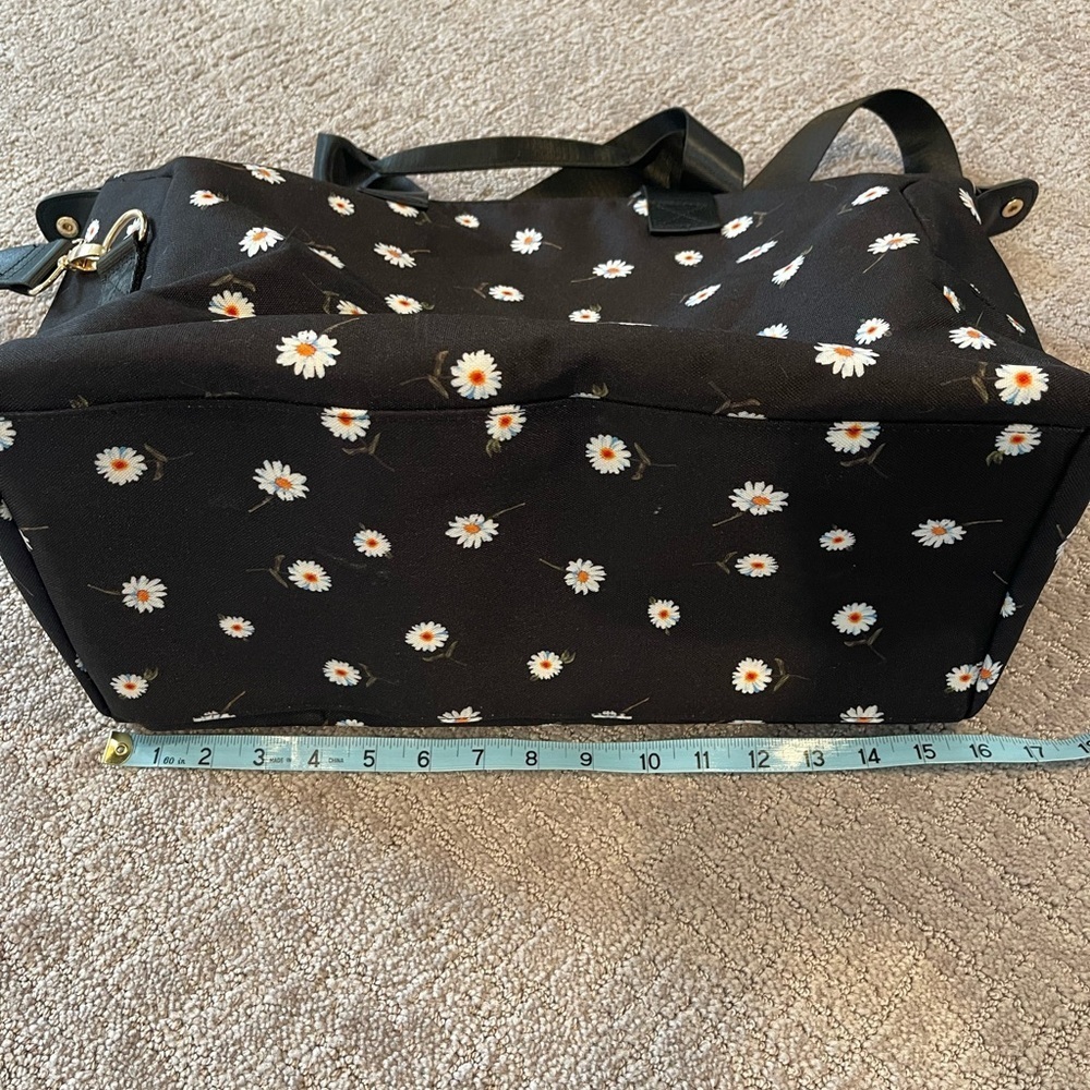 Alice & Olivia Black/Floral Weekender Bag, Canvas, Adjustable Strap, Medium Size - Picture 10 of 15
